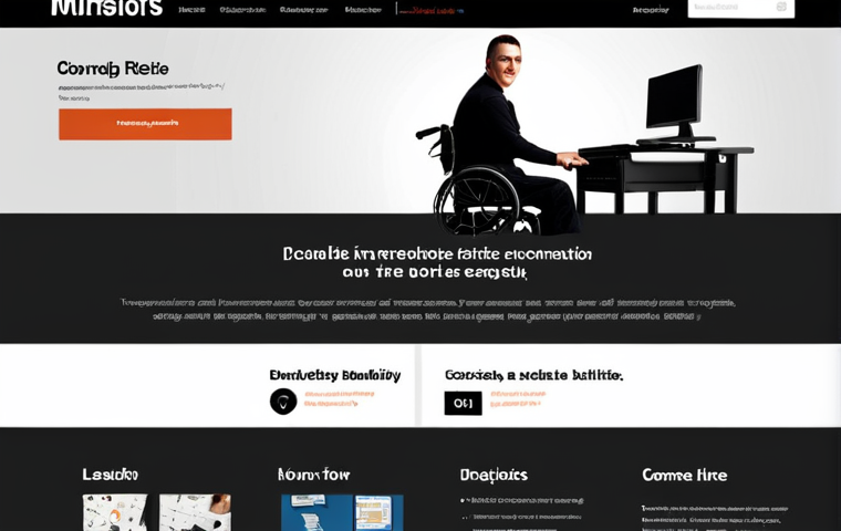 **Accessible Website Design:** A clean, modern webpage design emphasizing readability and usability for users with disabilities. Focus on high contrast, clear typography, and keyboard navigation. Consider adding icons representing accessibility features.