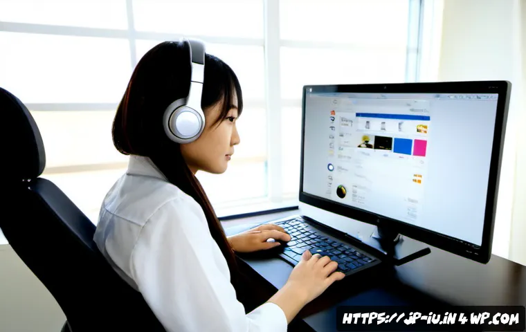 웹 접근성을 위해 고려해야 할 요소들 - Photorealistic Japanese office worker using an accessible laptop interface with large icon-only cont...